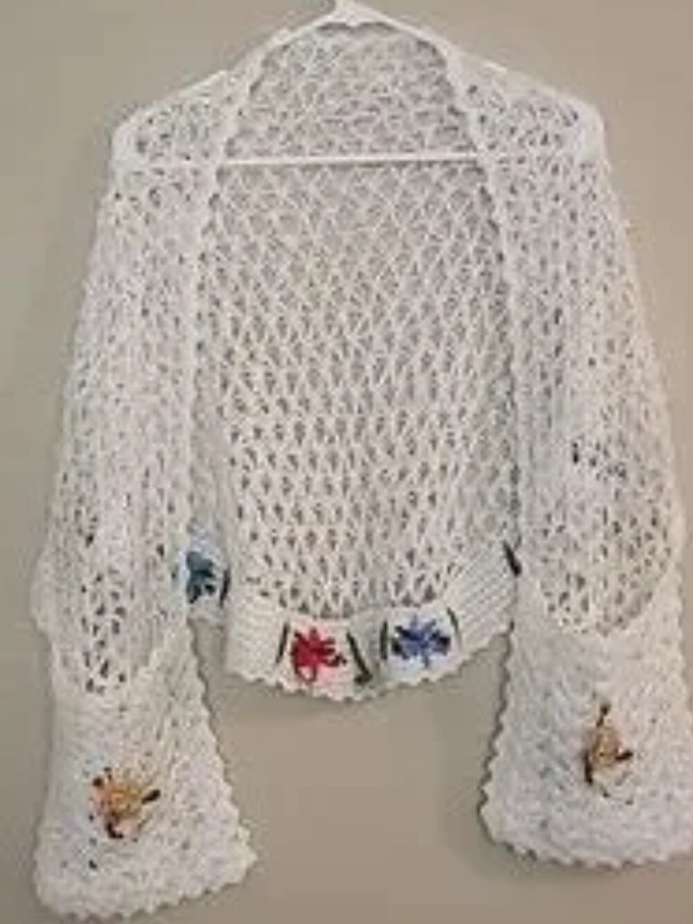 Handcrafted White Open-Knit Shawl